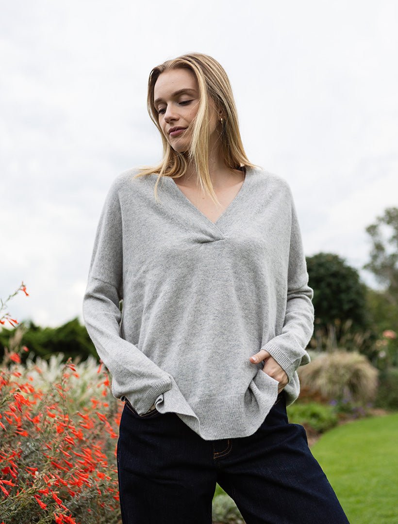 Boyfriend Cashmere Jumper Grey - Zjoosh