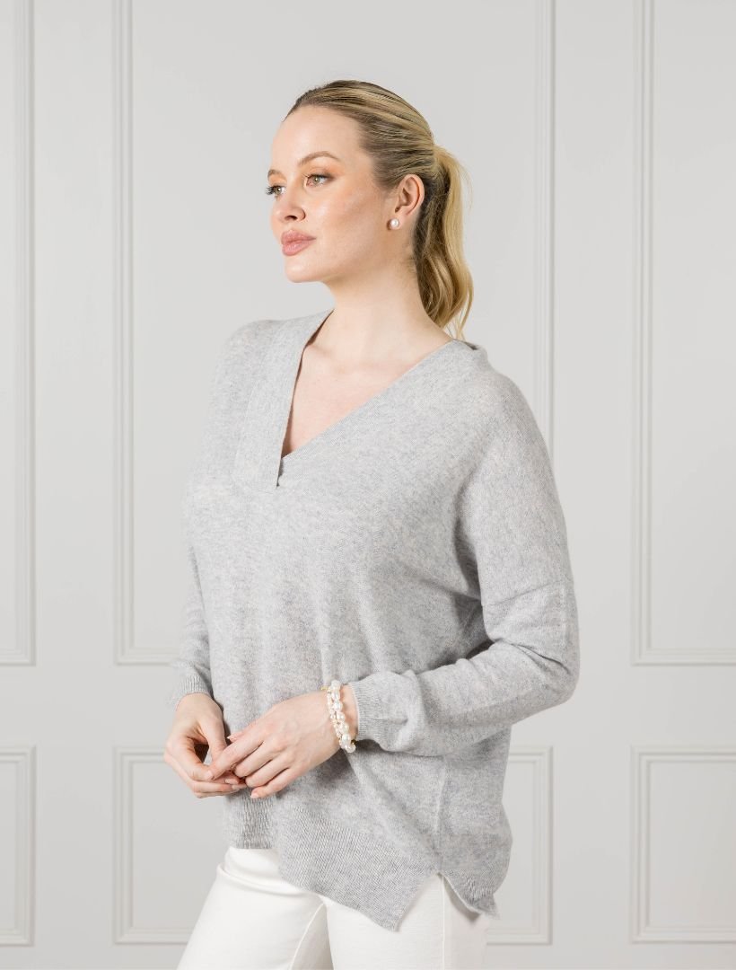 Boyfriend Cashmere Jumper Grey - Zjoosh