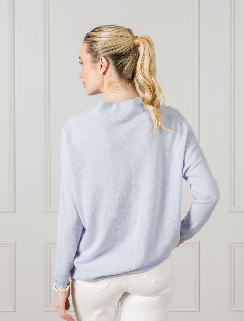 Boyfriend Cashmere Jumper Pale Blue - Zjoosh