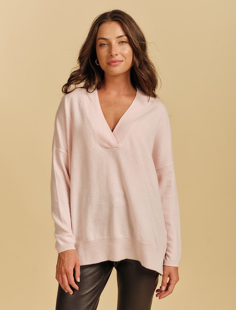 Boyfriend Cashmere Jumper Parfait Pink - Zjoosh