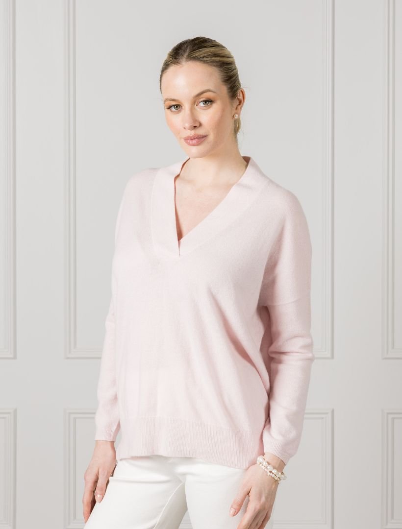 Boyfriend Cashmere Jumper Pink - Zjoosh