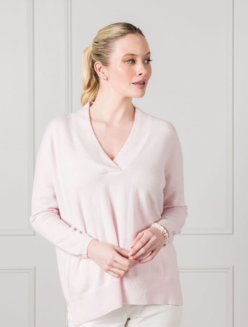 Boyfriend Cashmere Jumper Pink - Zjoosh