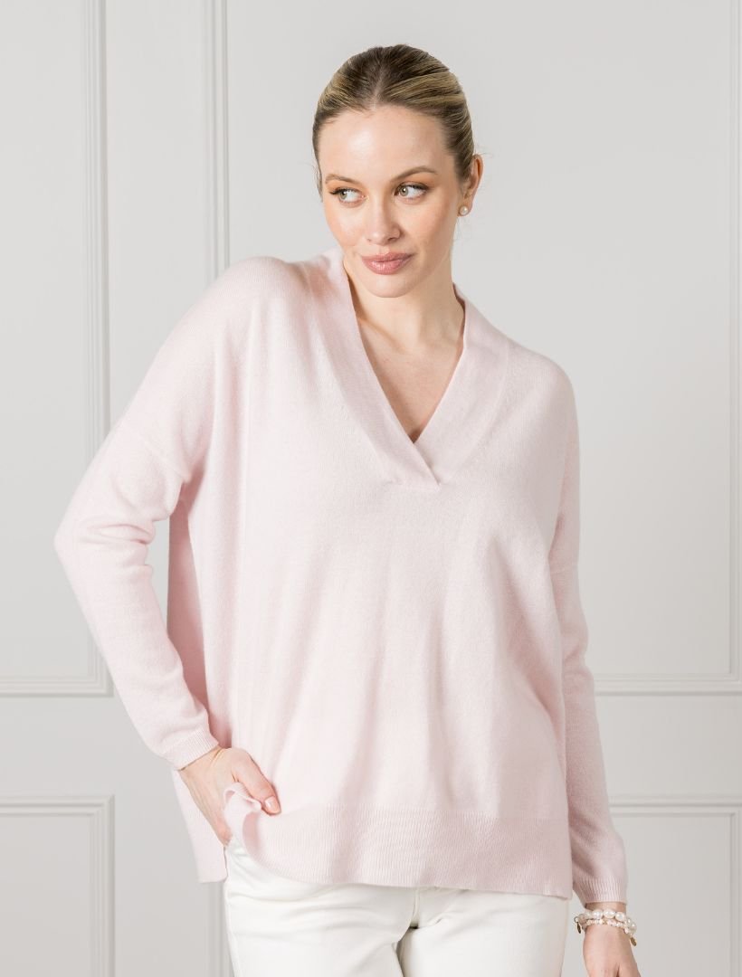 Boyfriend Cashmere Jumper Pink - Zjoosh