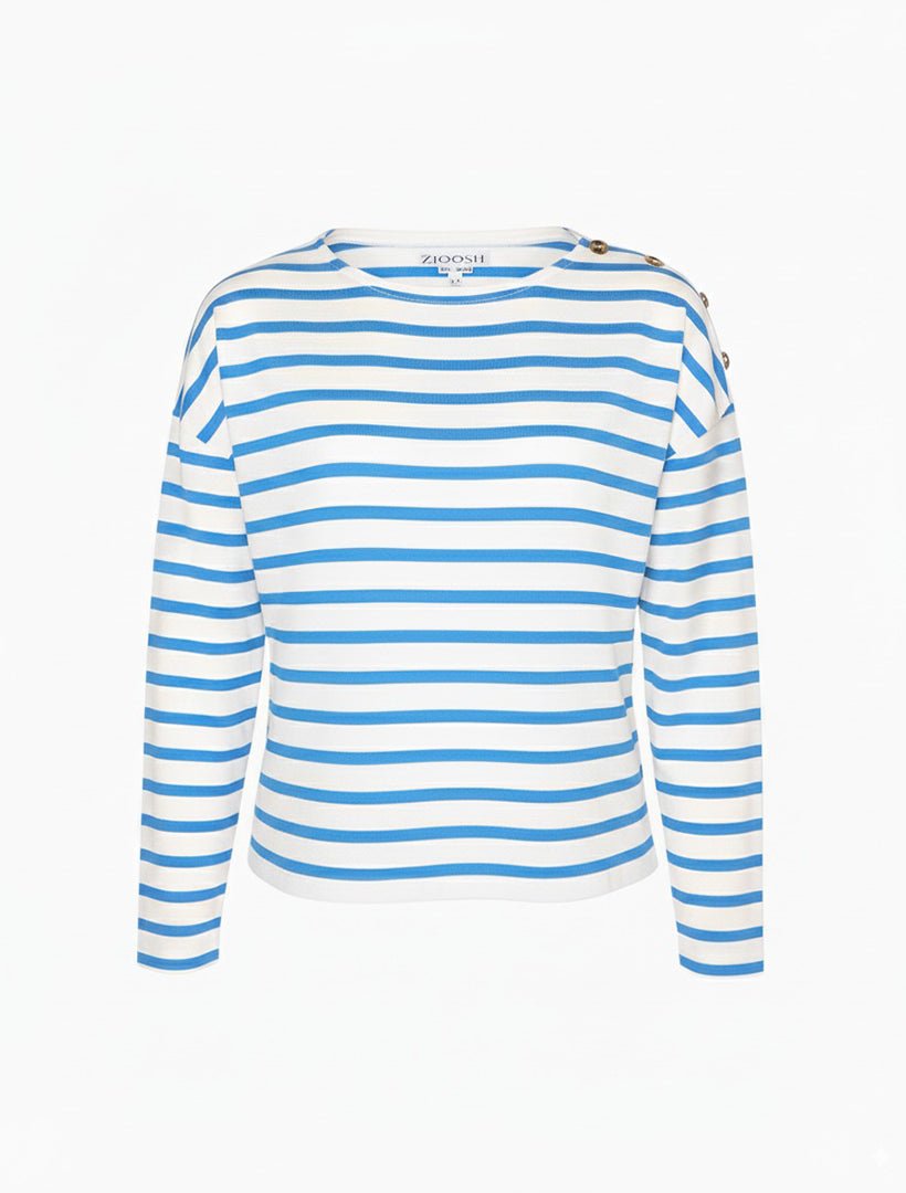 Bretton Stripe Tee Cornflower Blue - FINAL SALE - Zjoosh