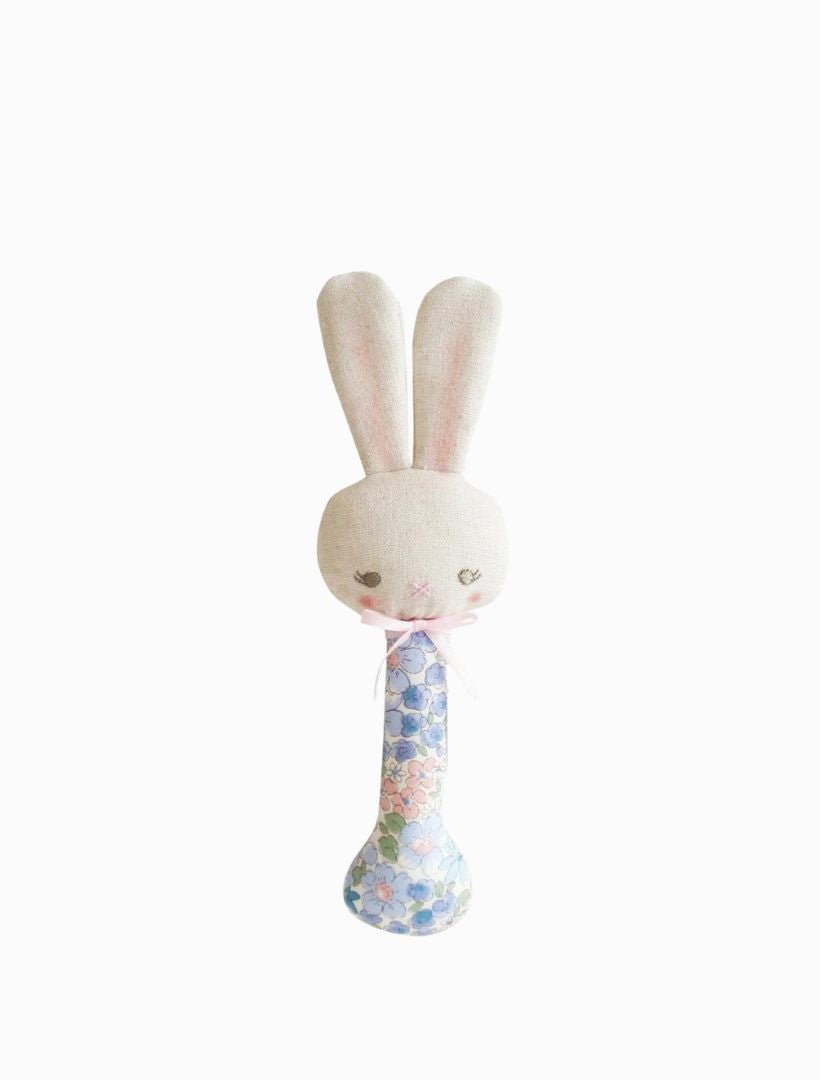 Bunny Stick Rattle Liberty Blue - Zjoosh