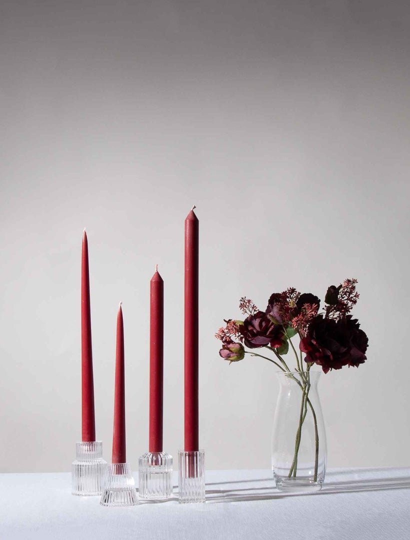 Burgundy 30cm Dinner Candle (Pack of 4) - Zjoosh