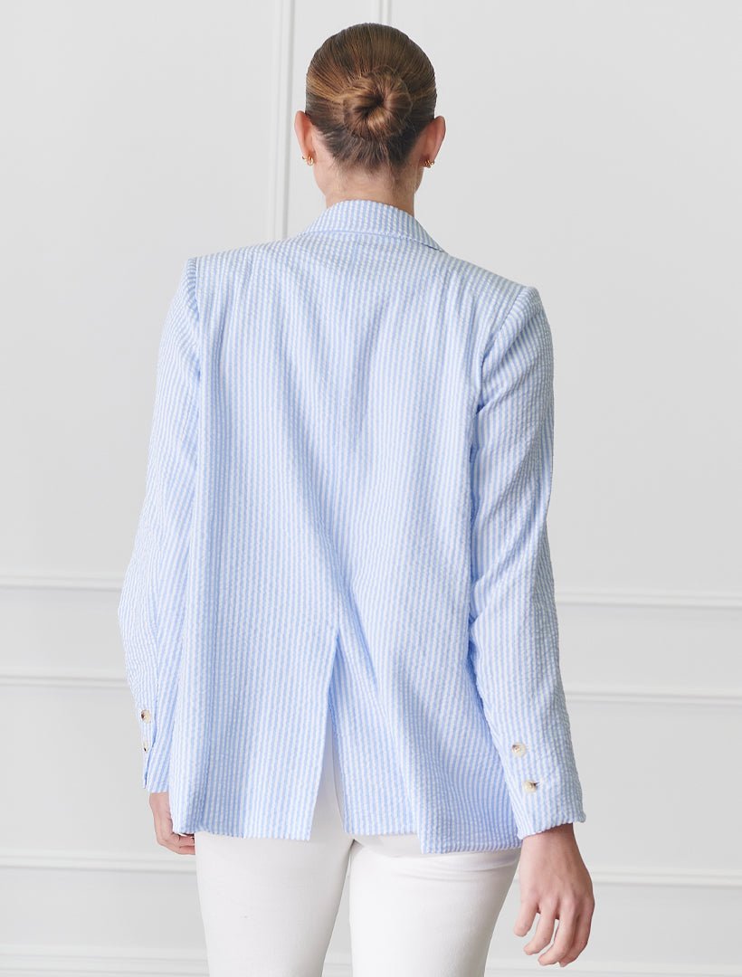 Camden Stripe Jacket Blue White - Zjoosh