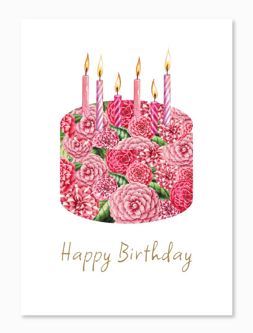 Camellia Cake Card - Zjoosh