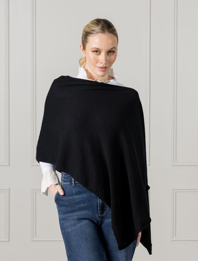 Cashmere Ponchette Black - Zjoosh