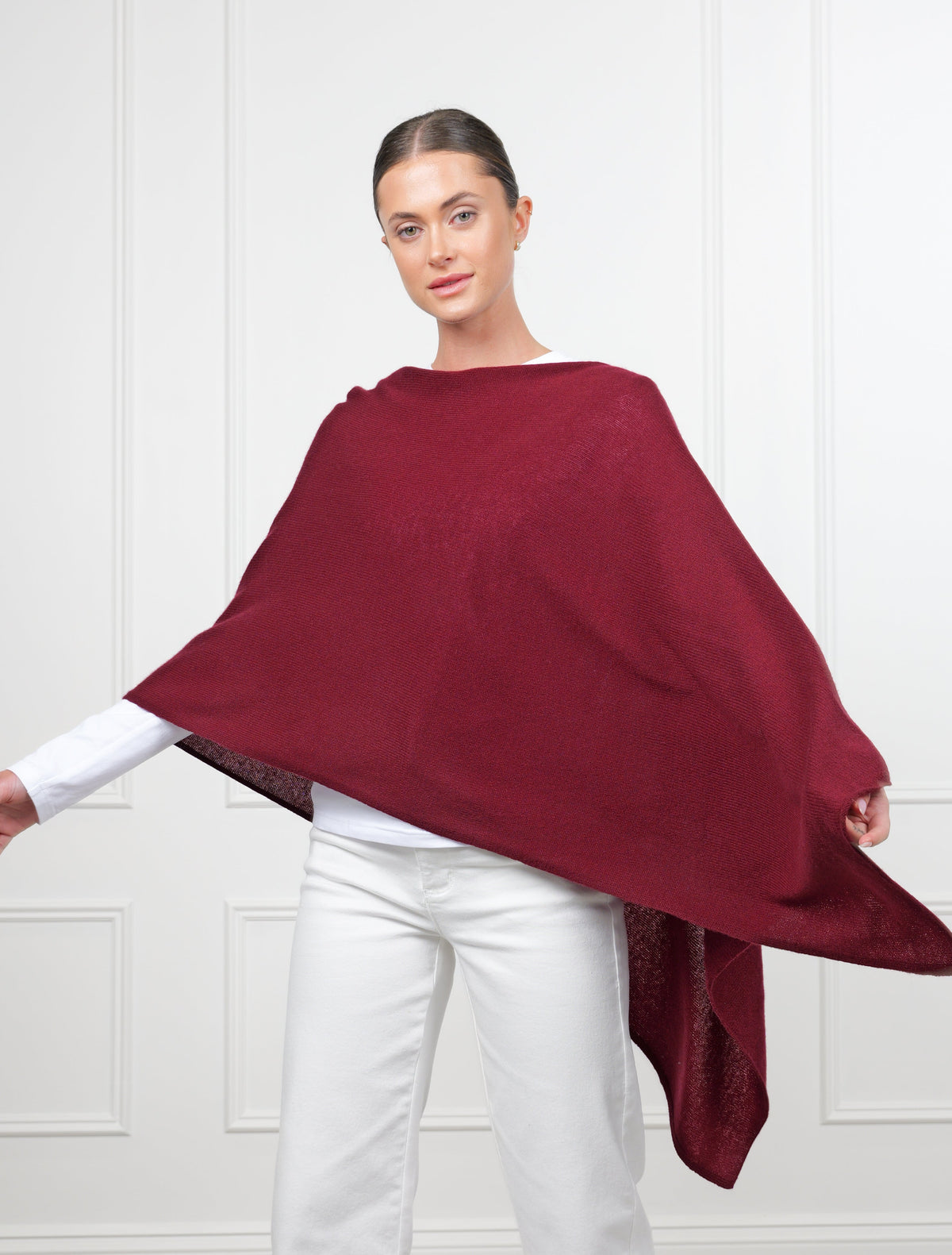 Cashmere Ponchette Burgundy - Zjoosh