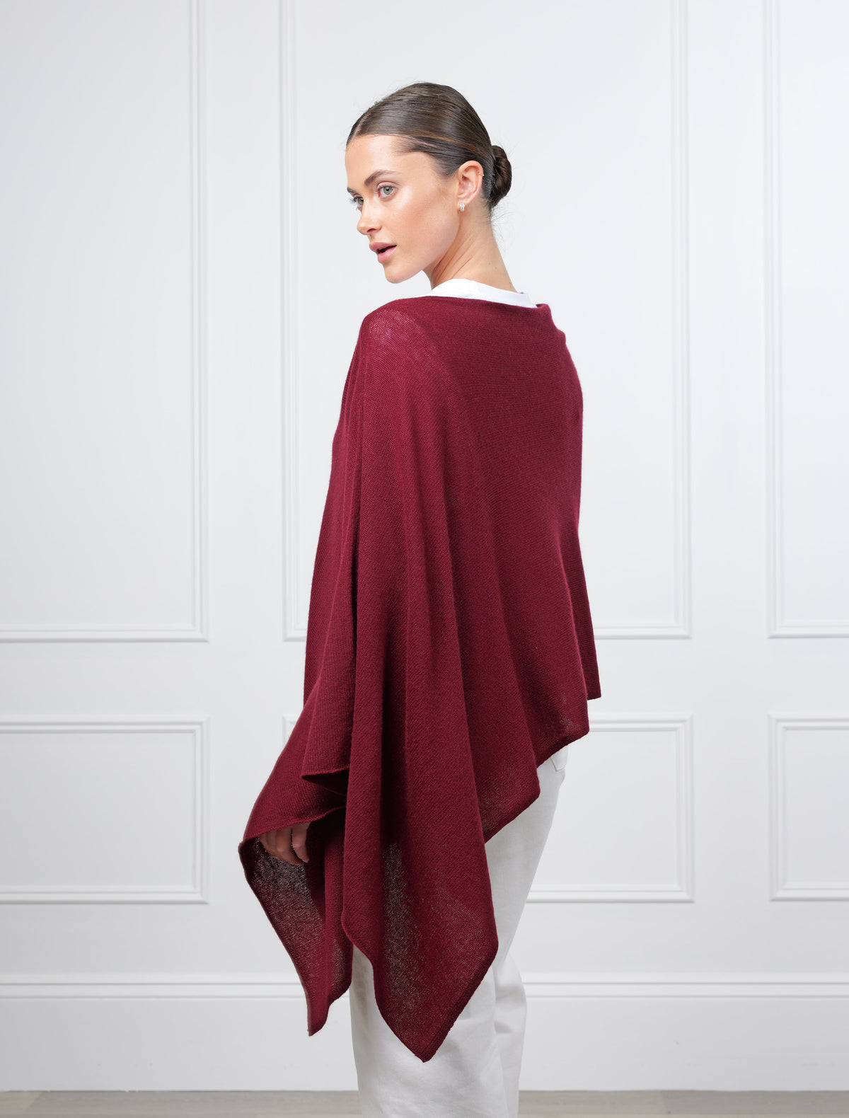 Cashmere Ponchette Burgundy - Zjoosh