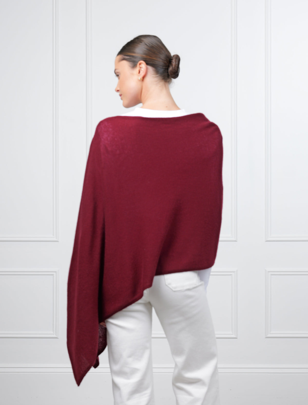 Cashmere Ponchette Burgundy - Zjoosh
