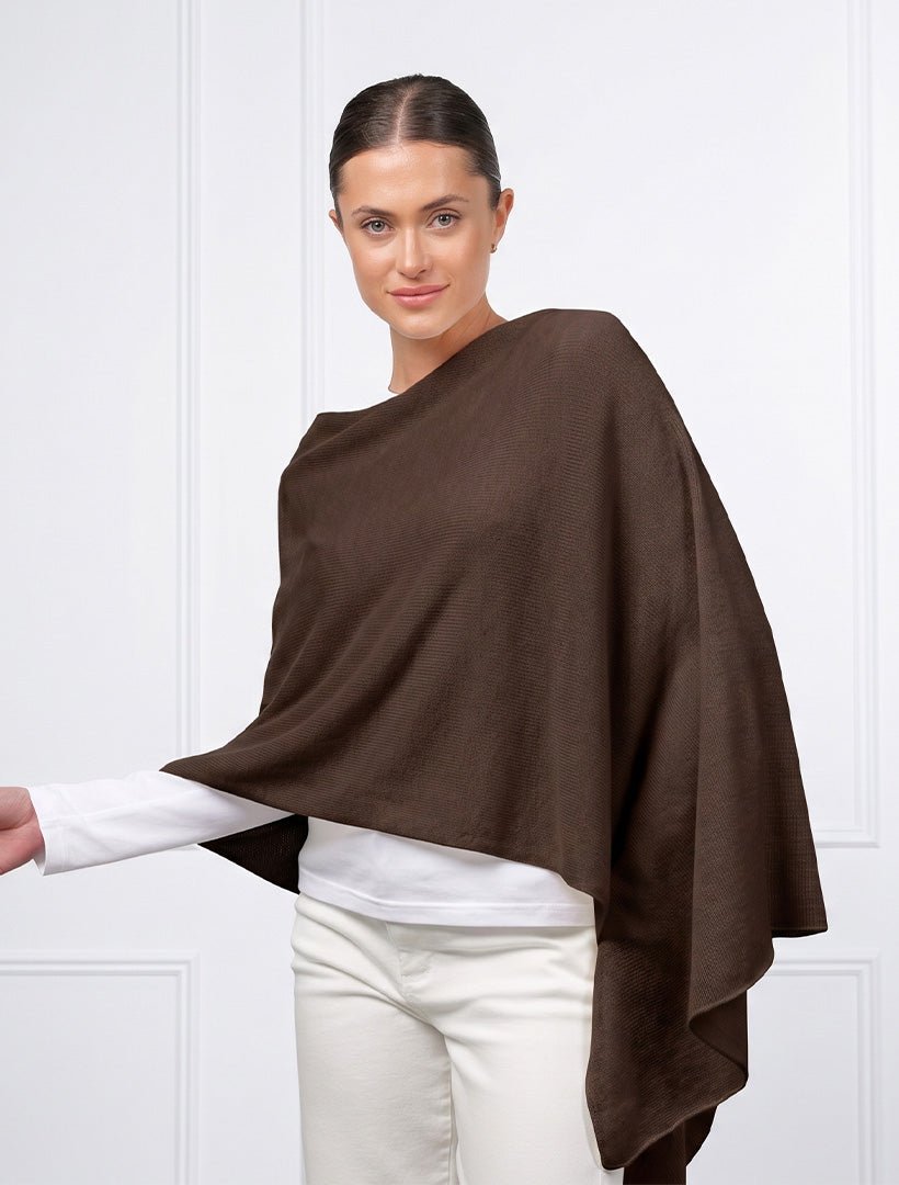 Cashmere Ponchette Chocolate - Zjoosh