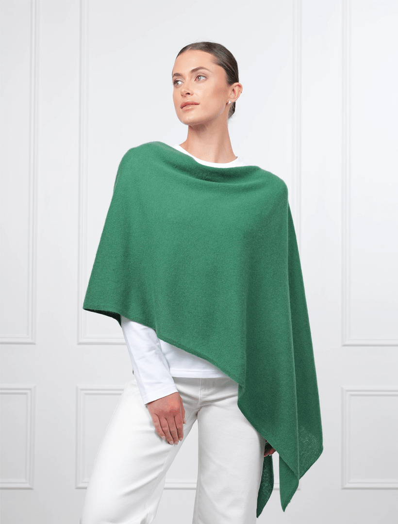 Cashmere Ponchette Green - Zjoosh