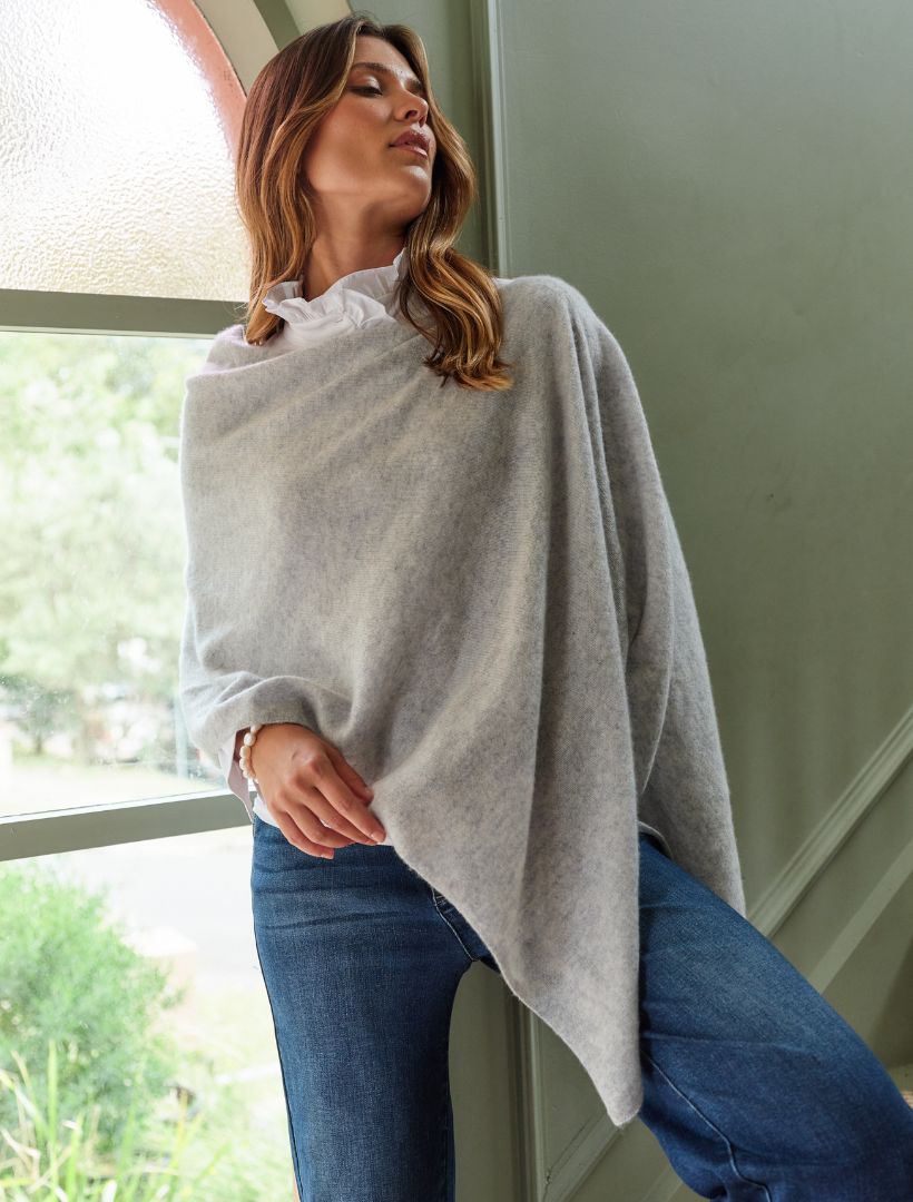 Cashmere Ponchette Grey - Zjoosh