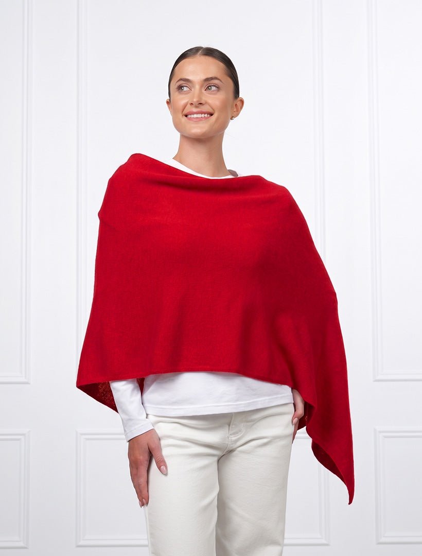 Cashmere Ponchette Red - Zjoosh