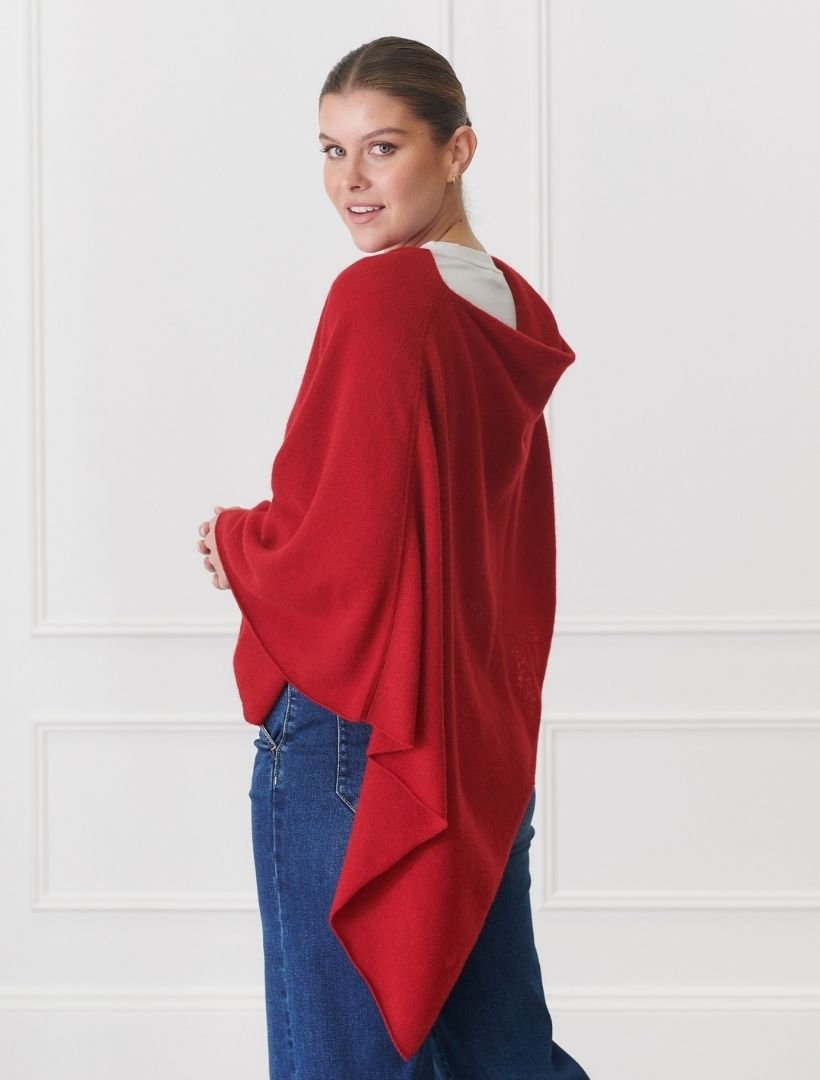 Cashmere Ponchette Rosewood - Zjoosh
