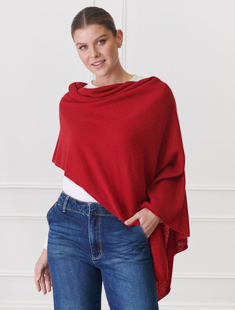 Cashmere Ponchette Rosewood - Zjoosh