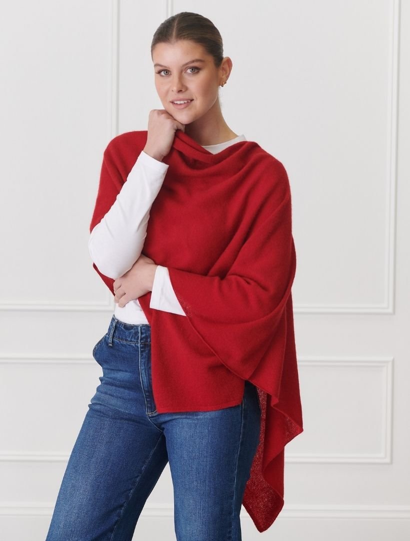 Cashmere Ponchette Rosewood - Zjoosh