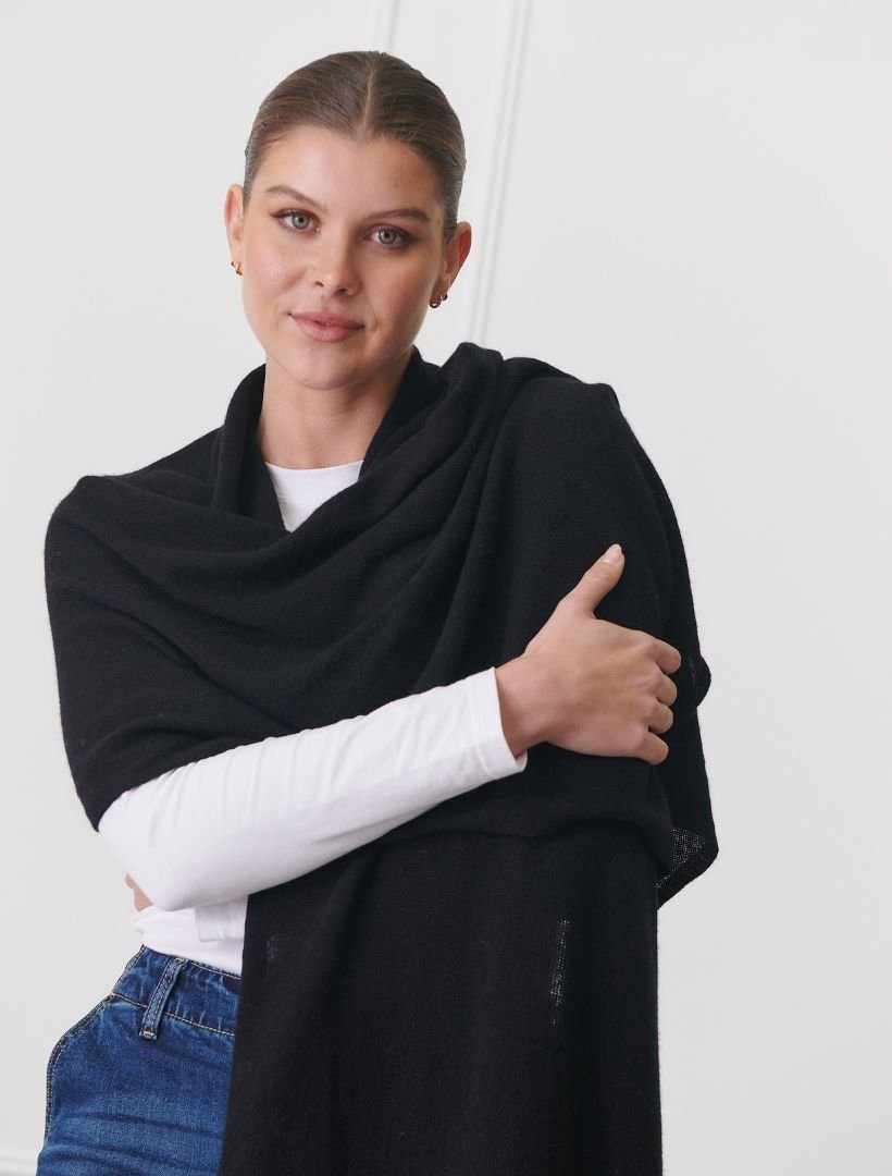 Cashmere Scarf Black - Zjoosh