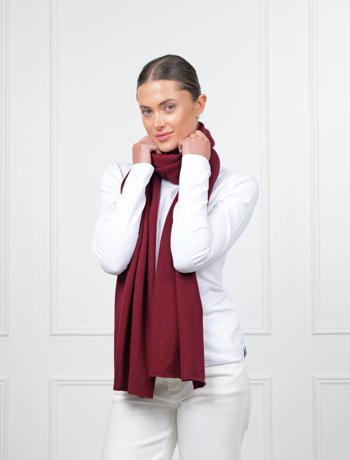 Cashmere Scarf Burgundy - Zjoosh