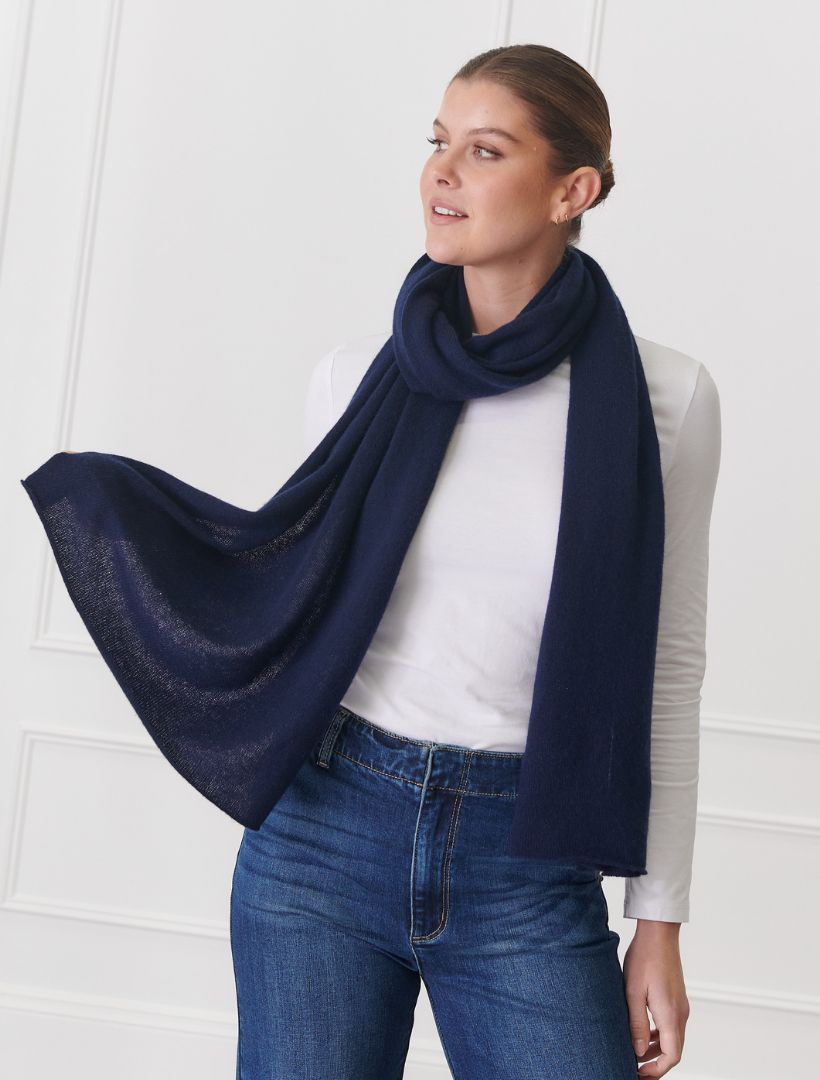 Cashmere Scarf Navy - Zjoosh