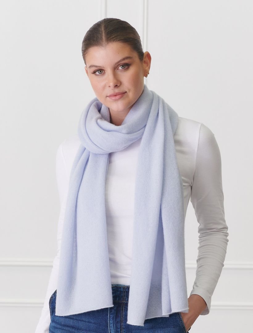 Cashmere Scarf Pale Blue - Zjoosh