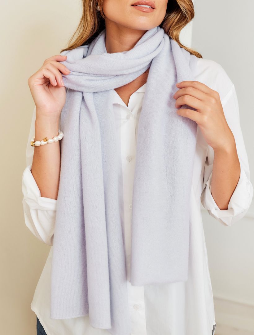 Cashmere Scarf Pale Blue Zjoosh