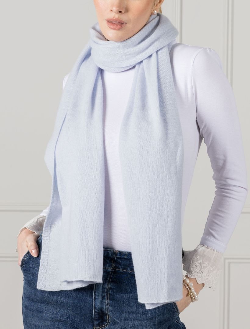 Cashmere Scarf Pale Blue - Zjoosh