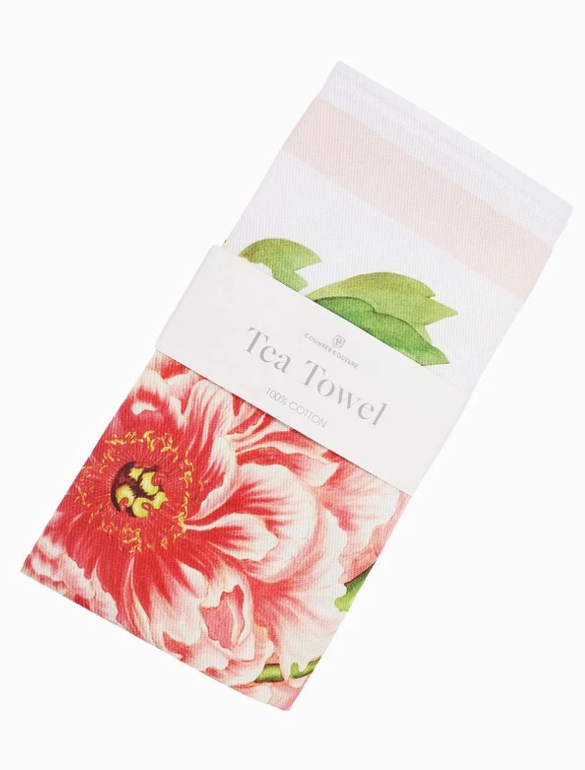 CC Botanical Tea Towel Peonies - FINAL SALE - Zjoosh