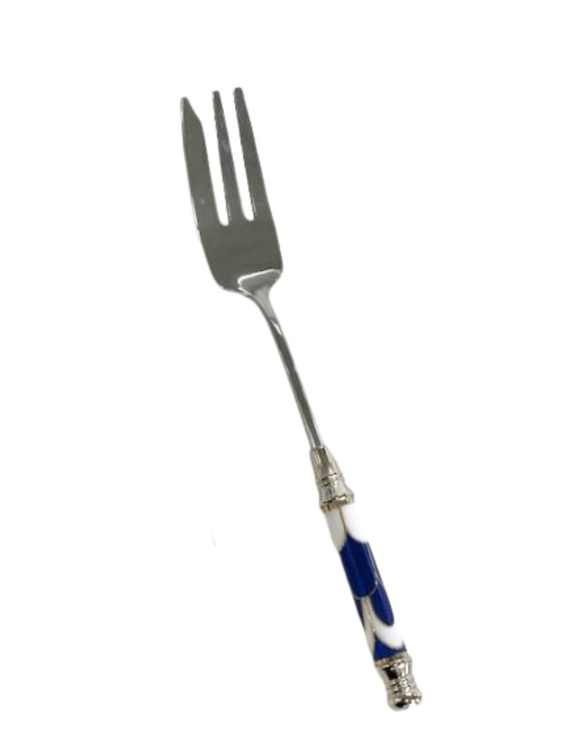 Ceramic Blue Arch Tile Pattern Fork Silver - Zjoosh