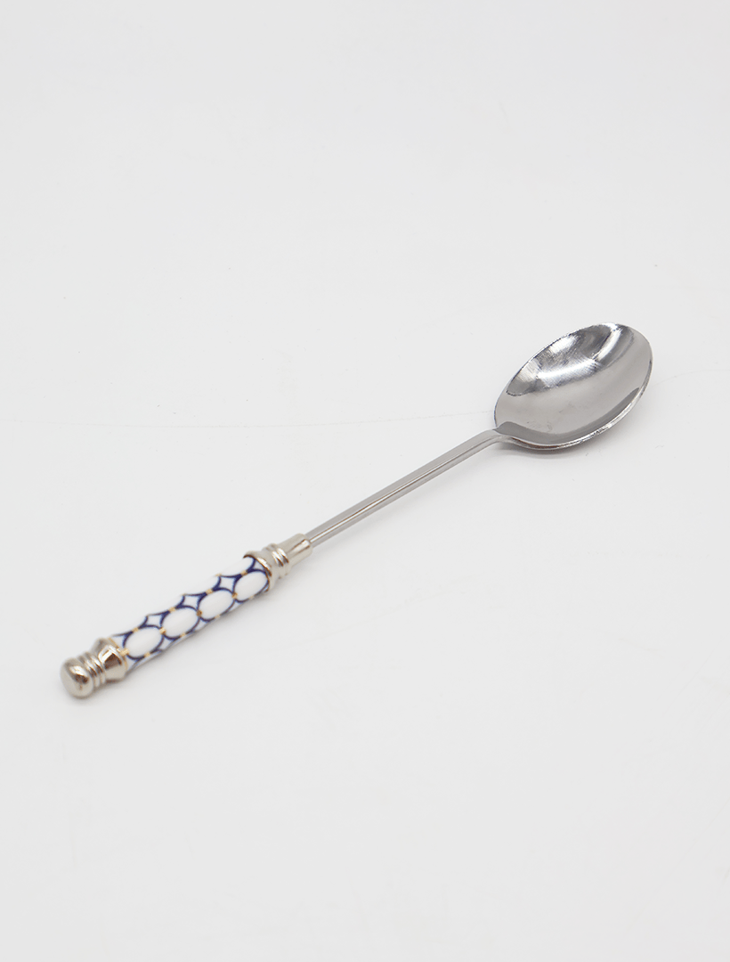 Ceramic Blue Pattern Spoon Silver - Zjoosh