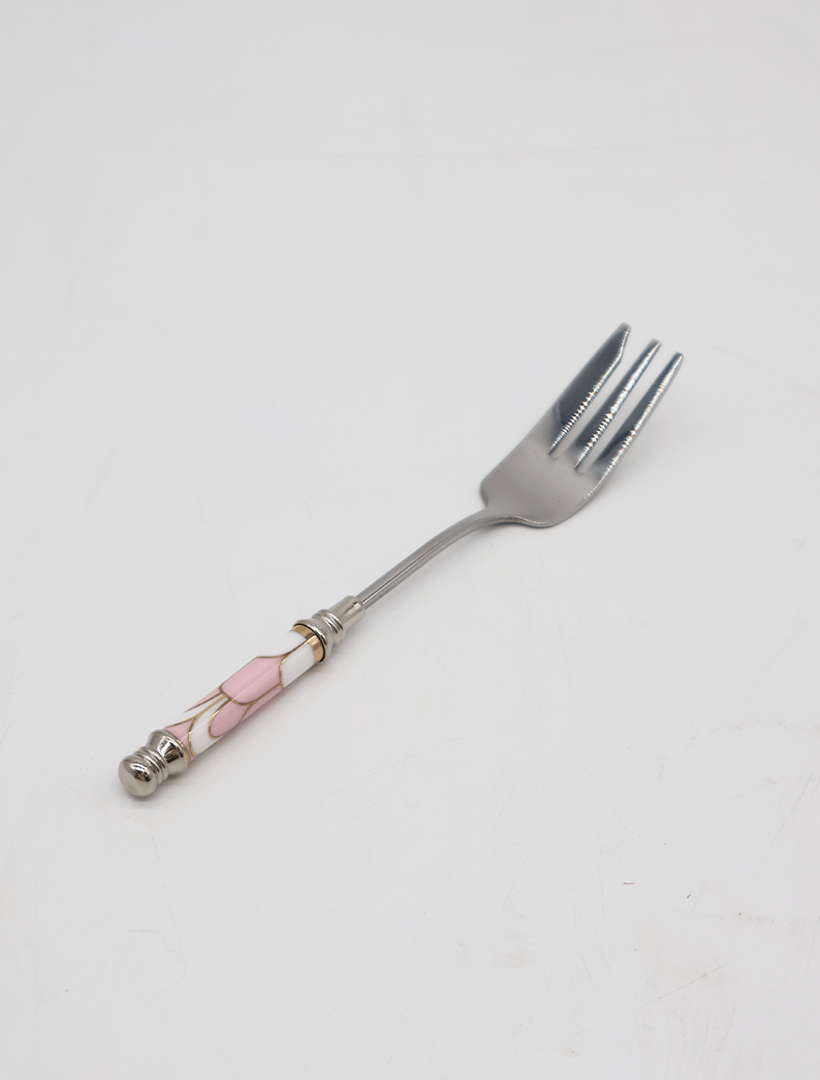 Ceramic Pink Arch Tile Pattern Fork Silver - Zjoosh