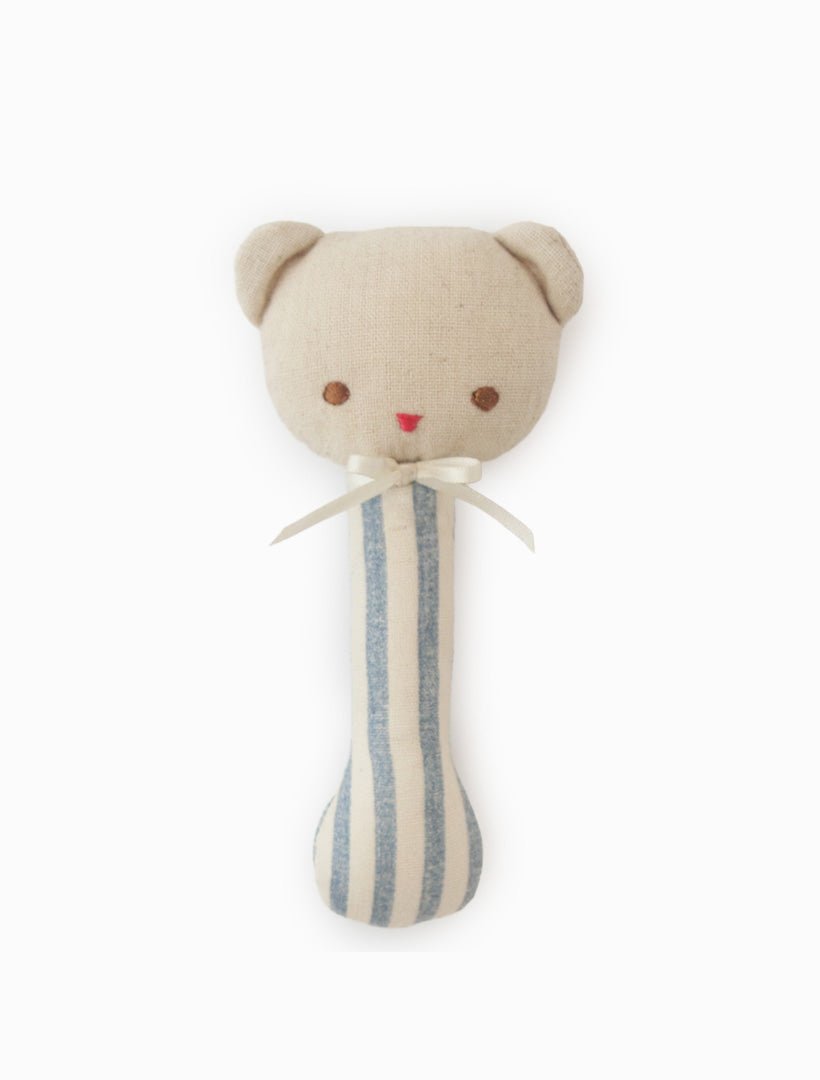 Chambray Stripe Ted Stick Rattle - Zjoosh