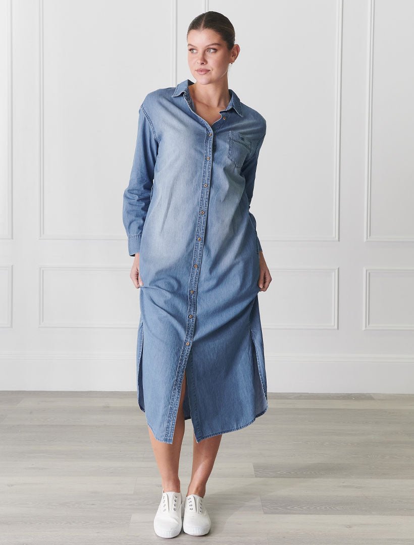 Charlie Denim Shirt Dress - Zjoosh