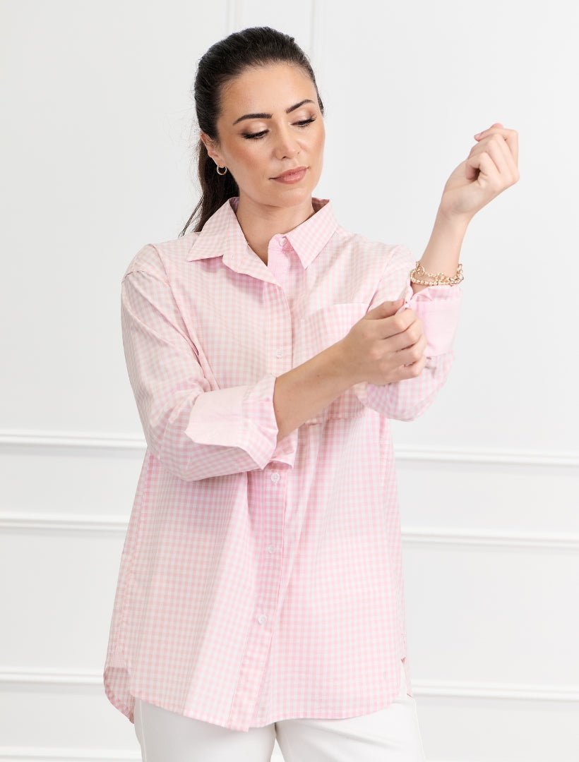 Charlie Gingham Shirt Pink - FINAL SALE - Zjoosh
