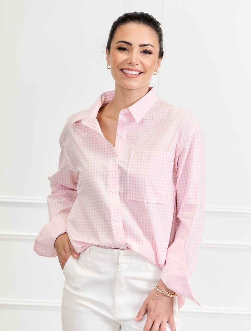 Charlie Gingham Shirt Pink - FINAL SALE - Zjoosh