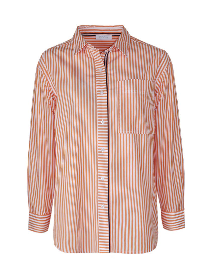 Charlie Striped Shirt Tangelo - Zjoosh