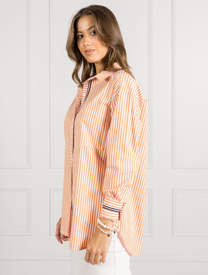 Charlie Striped Shirt Tangelo - Zjoosh