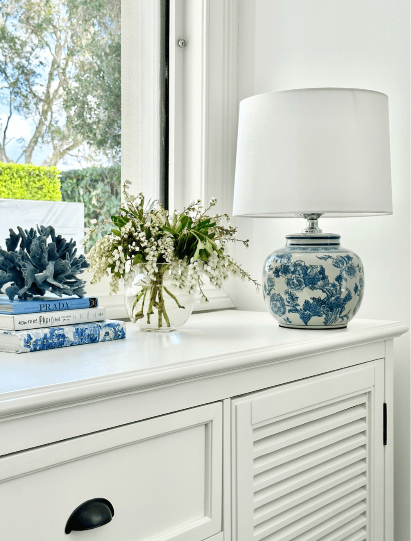 Chinoiserie Blooms Lamp Blue - Zjoosh