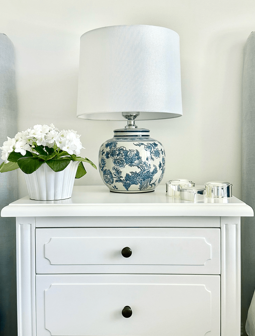 Chinoiserie Blooms Lamp Blue - Zjoosh