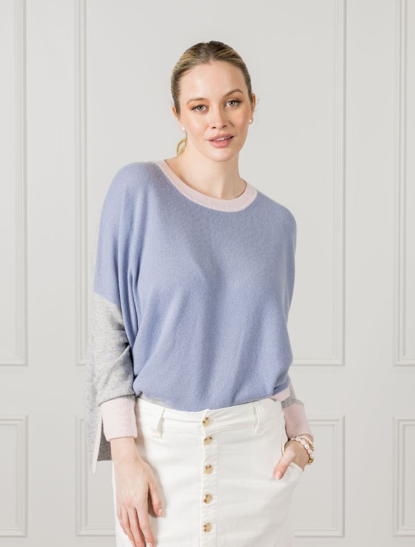 Chloe Cashmere Knit Cloudy Blue - FINAL SALE - Zjoosh