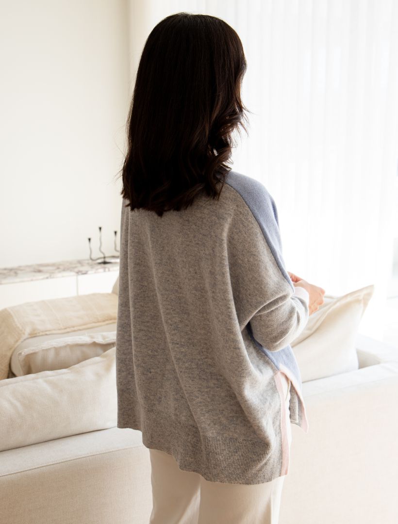 Chloe Cashmere Knit Cloudy Blue - FINAL SALE - Zjoosh