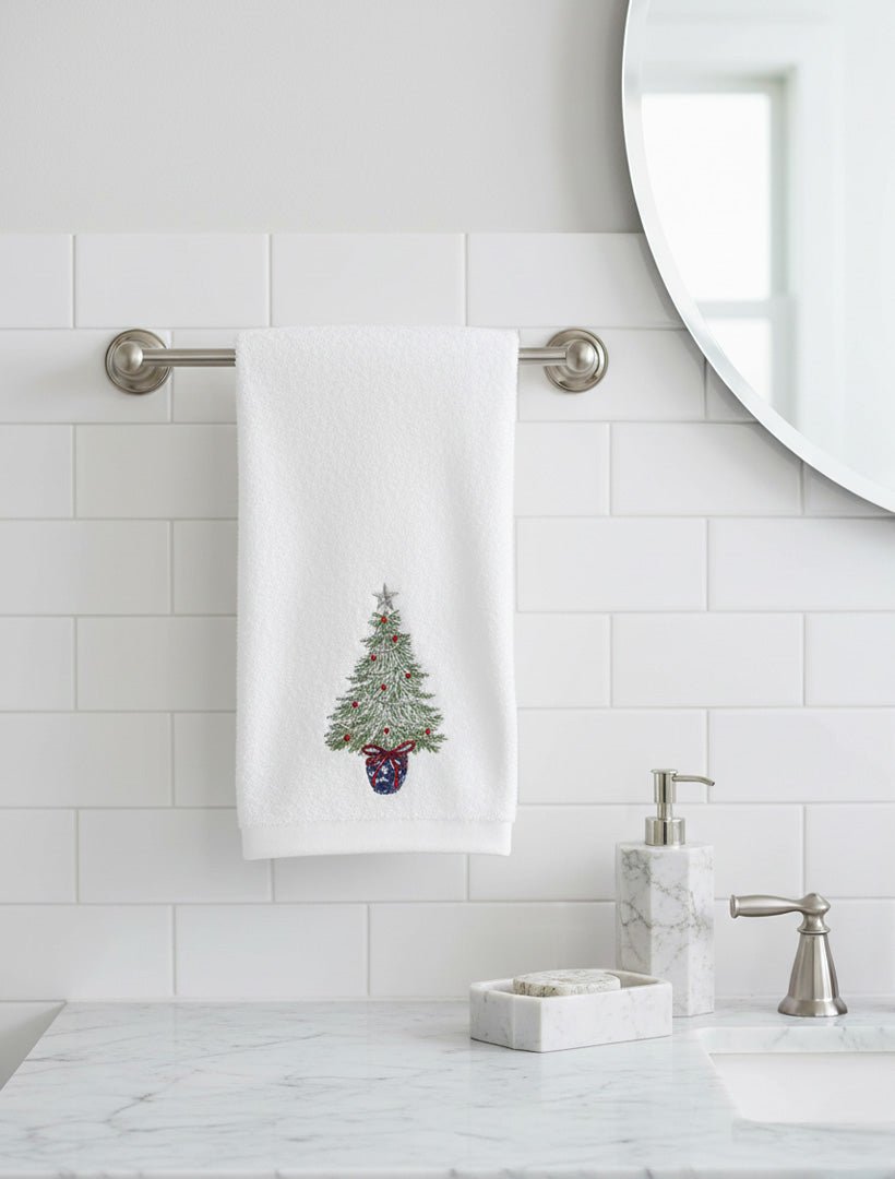 Christmas Wishes Hand Towel Christmas Tree - Zjoosh