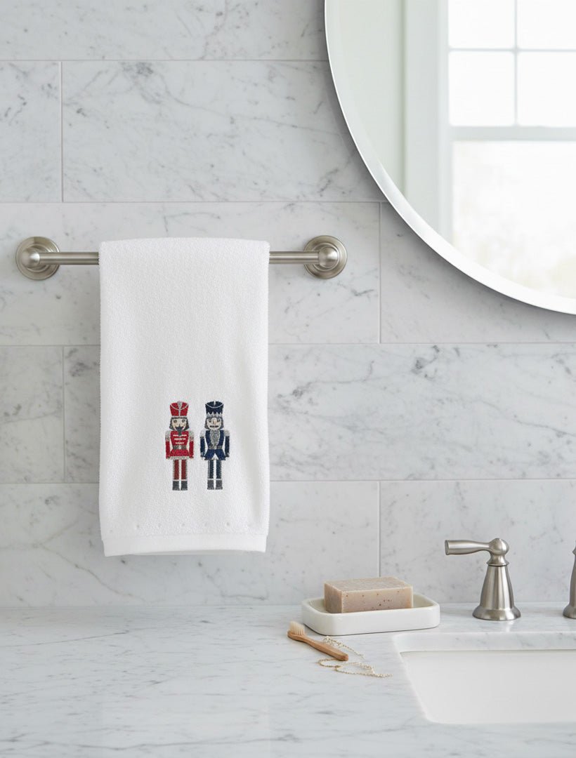 Christmas Wishes Hand Towel Nutcrackers - Zjoosh