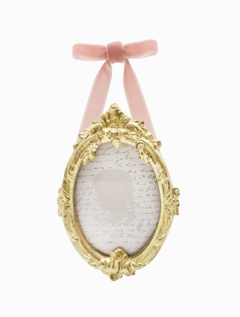 Oval Mini Frame Pink Ribbon