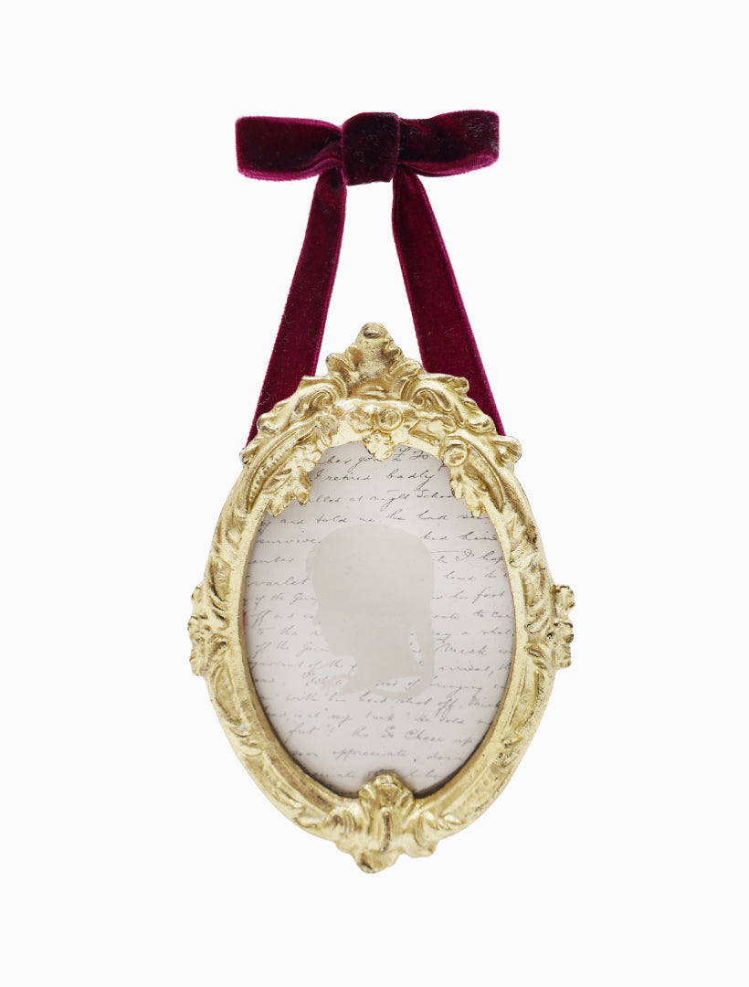 Oval Mini Frame Burgundy Ribbon