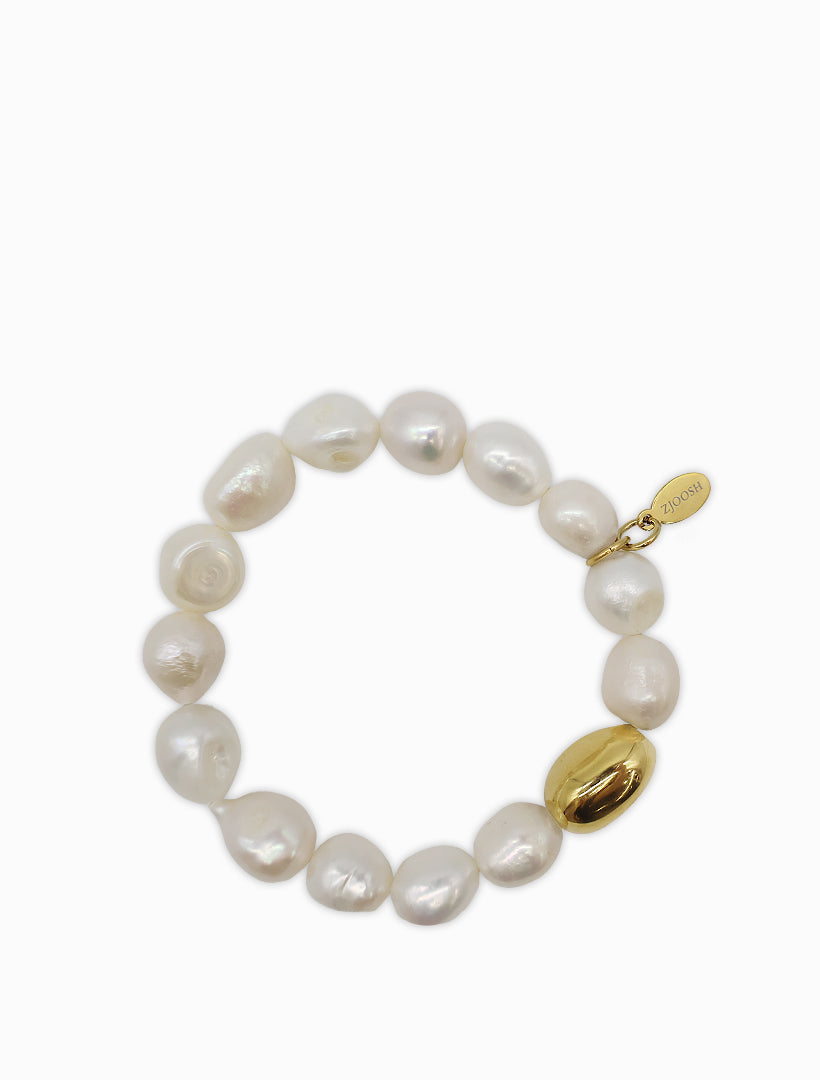 Pearl Bracelet Gold Bean