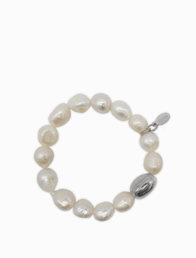 Pearl Bracelet Silver Bean