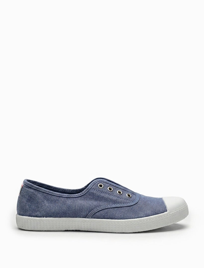 Cienta Plimsole Stone Washed Denim - Zjoosh